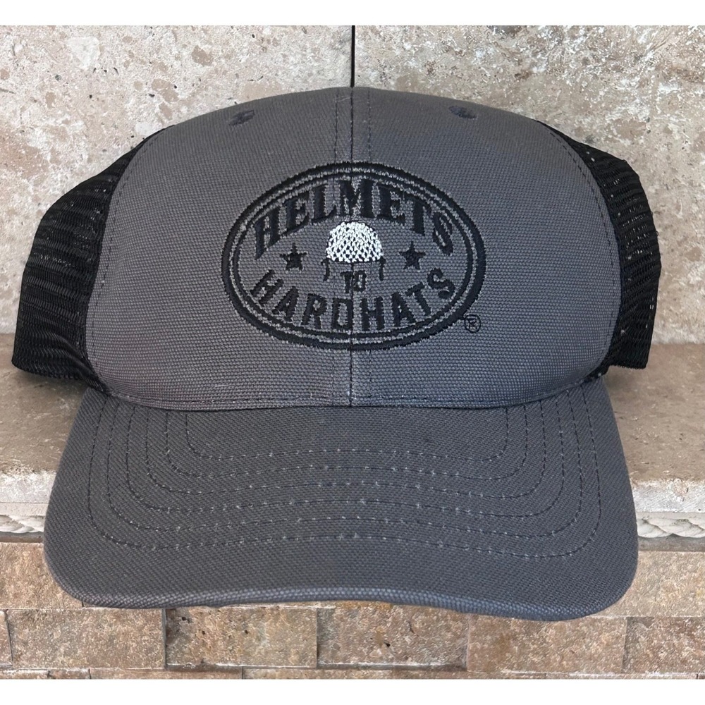 Helmets to‎ Hardhats Classic Caps Trucker Hat Grey Black Snapback Patriotic USA